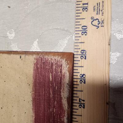 Wooden Flag decor with peg hooks, AS IS