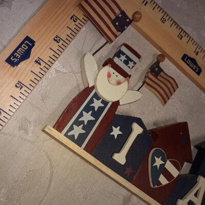Wooden flag decor, "I *heart* America"