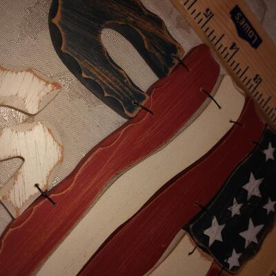 Wooden flag decor, "USA"