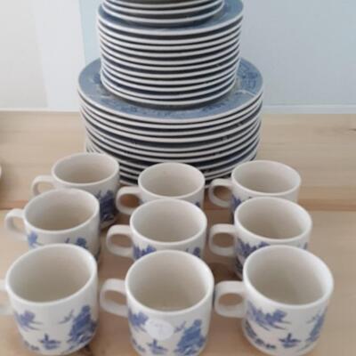 Lot of Blue and White Vintage Dishes