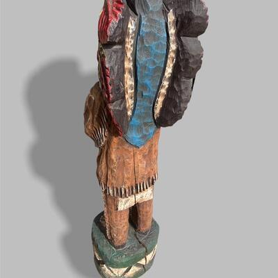 Lot 18: Wooden Native American Statue