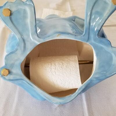 Lot #165  Ceramic Toad/Frog Toilet Paper Dispenser