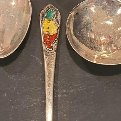 Lot J8: Sterling Silver Collectible Spoons: Rockefeller Center, Vineyard Haven Mass, and More