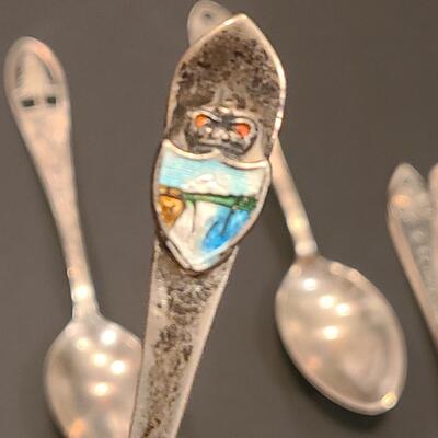 Lot J8: Sterling Silver Collectible Spoons: Rockefeller Center, Vineyard Haven Mass, and More