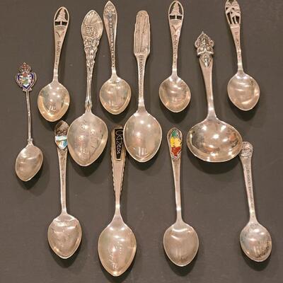 Lot J8: Sterling Silver Collectible Spoons: Rockefeller Center, Vineyard Haven Mass, and More