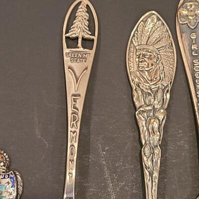 Lot J8: Sterling Silver Collectible Spoons: Rockefeller Center, Vineyard Haven Mass, and More