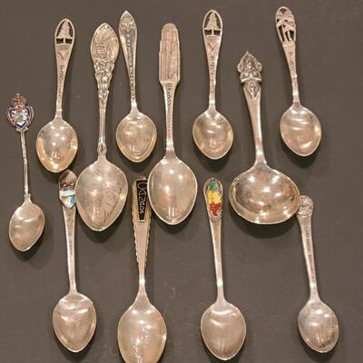 Lot J8: Sterling Silver Collectible Spoons: Rockefeller Center, Vineyard Haven Mass, and More