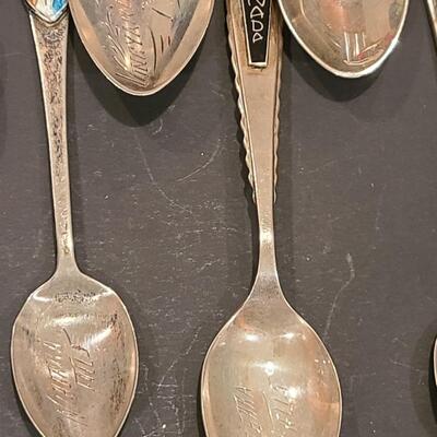 Lot J8: Sterling Silver Collectible Spoons: Rockefeller Center, Vineyard Haven Mass, and More