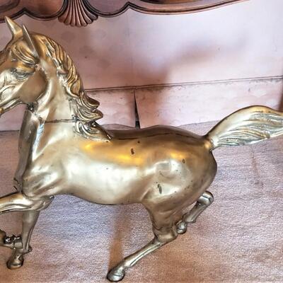 Lot #166 Large Brass Horse - HEAVY