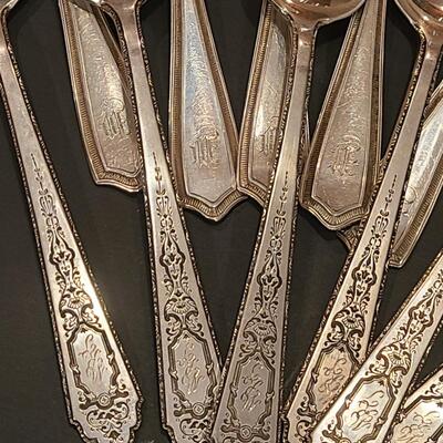 Lot J7: Mixed Lot of Sterling Silver Teaspoons (1 lb 4.7 ounces) Monograms