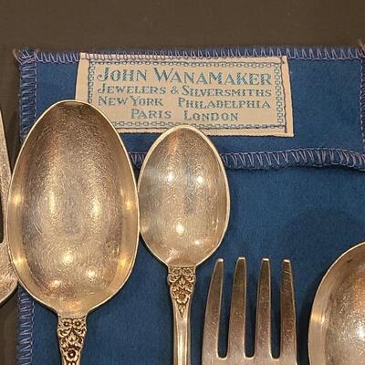 Lot J5: Vintage 5-piece Baby/Toddler Sterling Silver Set "Prelude" Pattern (3.8 ounces)