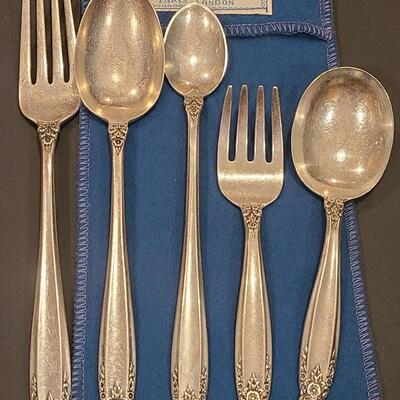 Lot J5: Vintage 5-piece Baby/Toddler Sterling Silver Set "Prelude" Pattern (3.8 ounces)