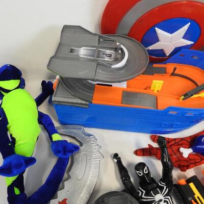 Kids Toy Lot: Action Figures, Costumes, Hats