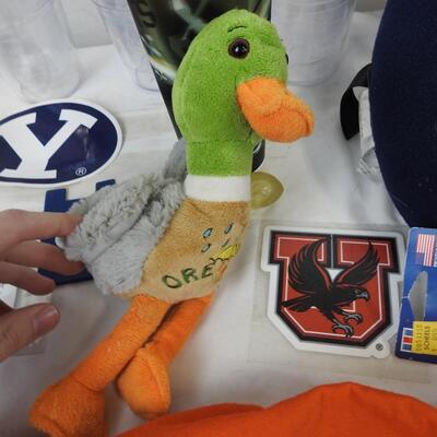 Sports Merch: NFL Broncos Items & Seahawks Backpack, BYU and Utah Stickers, Cups