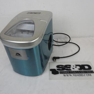 Igloo Countertop Ice Maker, Blue with Silver Top, Model: ICE117-SS
