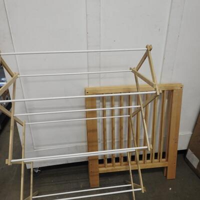 Clothes Drying Rack Shelf, 2 Children Size Bed Headboard and Ends, Possible Crib