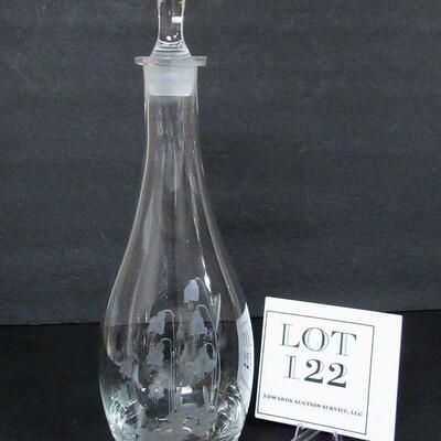 Very Tall Nice Decanter Floral Etch or Cutting