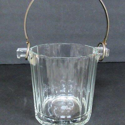 Vintage Heavy Glass Ice Bucket Made in Italy