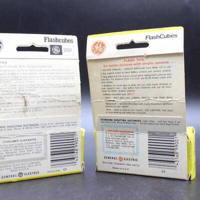Two Packs of Vintage GE Camera Photography Flash Cubes