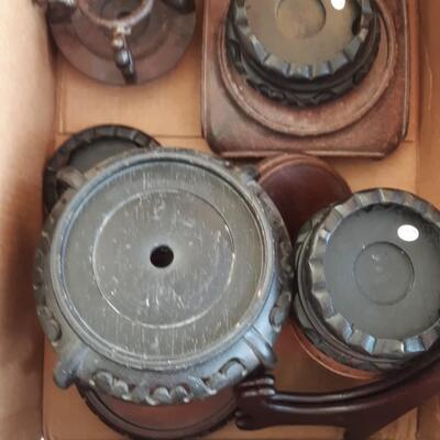 Lot Includes a Box of Various Plant Stands