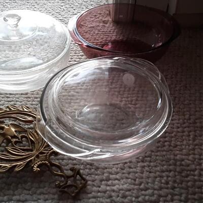 Lot Includes Vintage Trivet, Pyrex, and Other Items