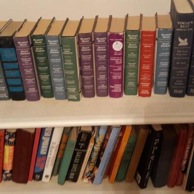 Lot Includes a Bookshelf and Readers Digest Books and Other Books Lot 2