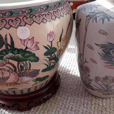 Lot Includes a Planter and Vase