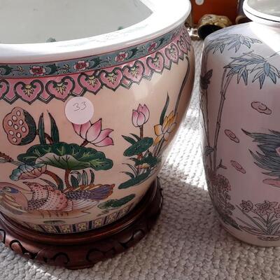 Lot Includes a Planter and Vase