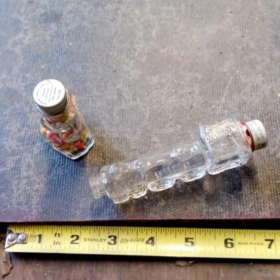 LOT 2  TWO OLD GLASS TOY CANDY CONTAINERS