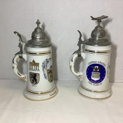 A - 323 Pair of Signed Air Force Base Steins, made in Germany