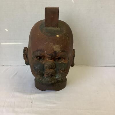 A - 333 Antique French Industrial Copper Doll Head Mold/ Steam Punk Industrial Altered Art