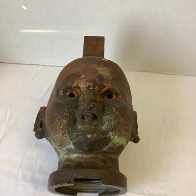 A - 333 Antique French Industrial Copper Doll Head Mold/ Steam Punk Industrial Altered Art