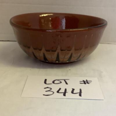 A - 344  Vintage Pottery Bowl with Glazing