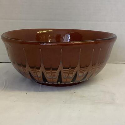 A - 344  Vintage Pottery Bowl with Glazing