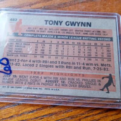 LOT 25  1983 TOPPS TONY GWYNN CARD