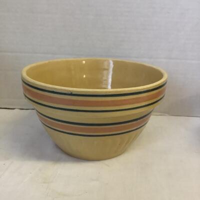 A - 346. Antique Yellow Ware Stoneware Batter Mixing Bowls