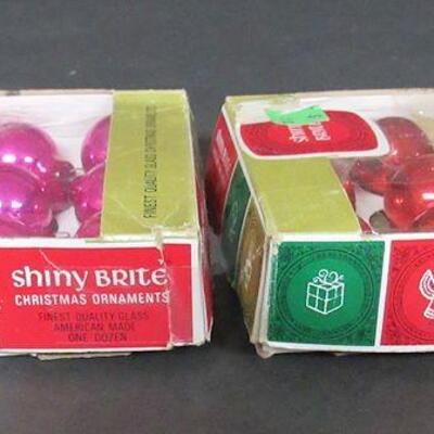 2 Boxes Small Shiny Brite Christmas Ornaments
