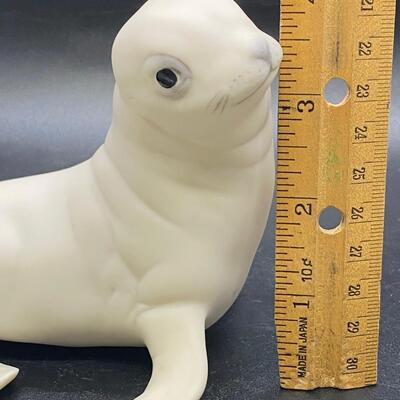 Vintage Cybis White Seal Sealion Pup Porcelain Figurine
