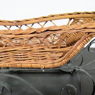 Wicker and Metal Sleigh