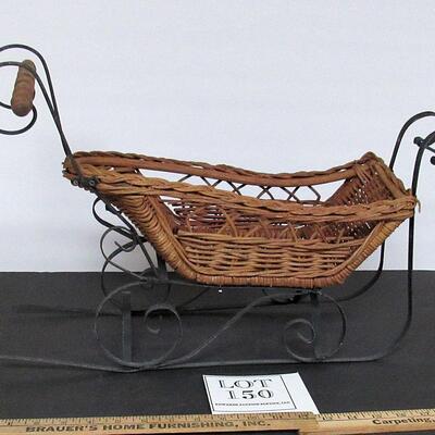 Wicker and Metal Sleigh