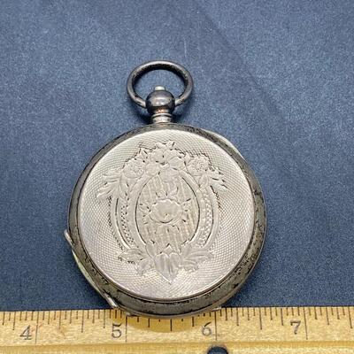 Antique Russian .875 Silver Hunter Pocket Watch Case **No Timepiece**