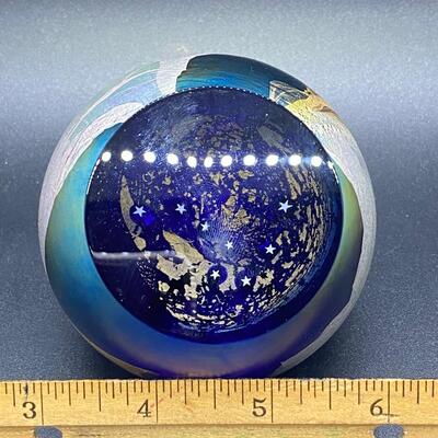 Iridescent Art Glass Big Dipper Paperweight Orb GES Glass Eye Studio 04