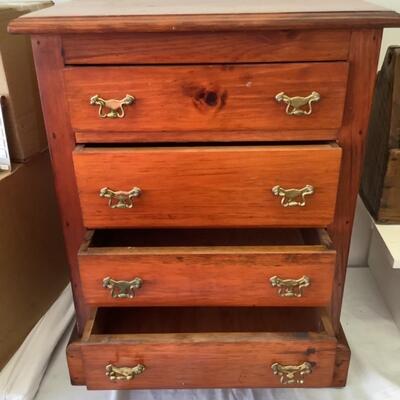 A - 364  Vintage Handmade Four Drawer Small Chest