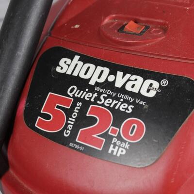 5 Gallon 2hp Shop Vac Quiet Series Wet Dry Utility Vacuum Model #84M200