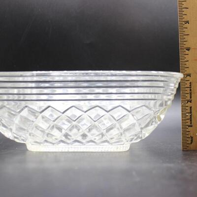 Vintage Diamond Square Pattern Crystal Glass Bowl Tray