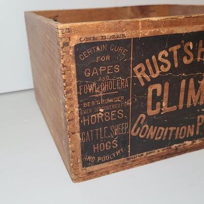 Lot 802: Antique "Rust Haven's Climax Wood Crate Box (New Brunswick, NJ)