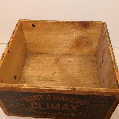 Lot 802: Antique "Rust Haven's Climax Wood Crate Box (New Brunswick, NJ)