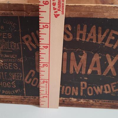 Lot 802: Antique "Rust Haven's Climax Wood Crate Box (New Brunswick, NJ)