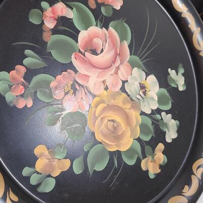 Lot 801: Vintage/Antique Hand Painted Vanity/Tea/Beverage Trays