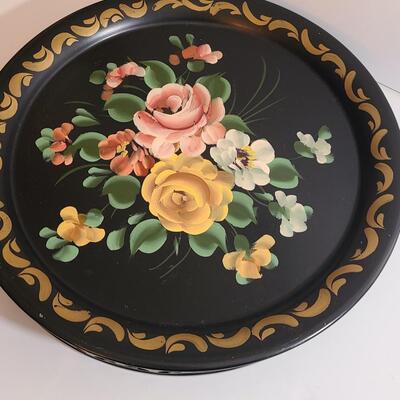 Lot 801: Vintage/Antique Hand Painted Vanity/Tea/Beverage Trays